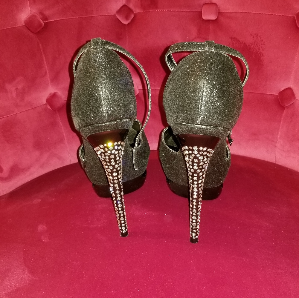 Black Rhinestone Heels - Picture 3 of 3